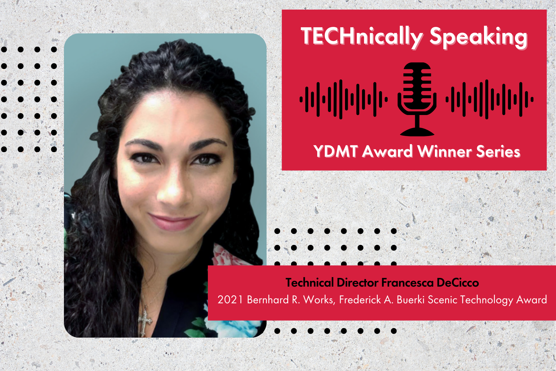 2021 YDMT Award Podcast Francesca DeCicco Graphic