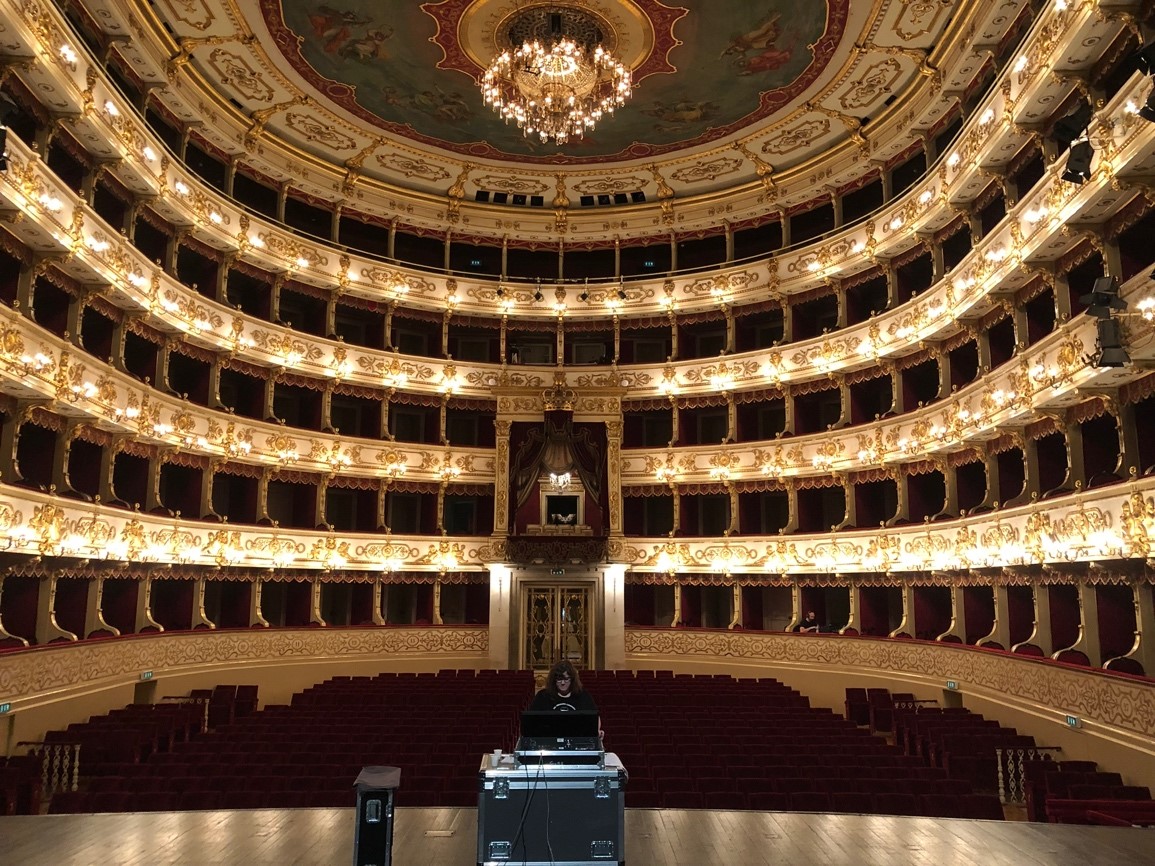 Programming lights at this grand theater with a raked stage in Parma, Italy was a highlight of a recent tour with Complexions Contemporary Ballet!