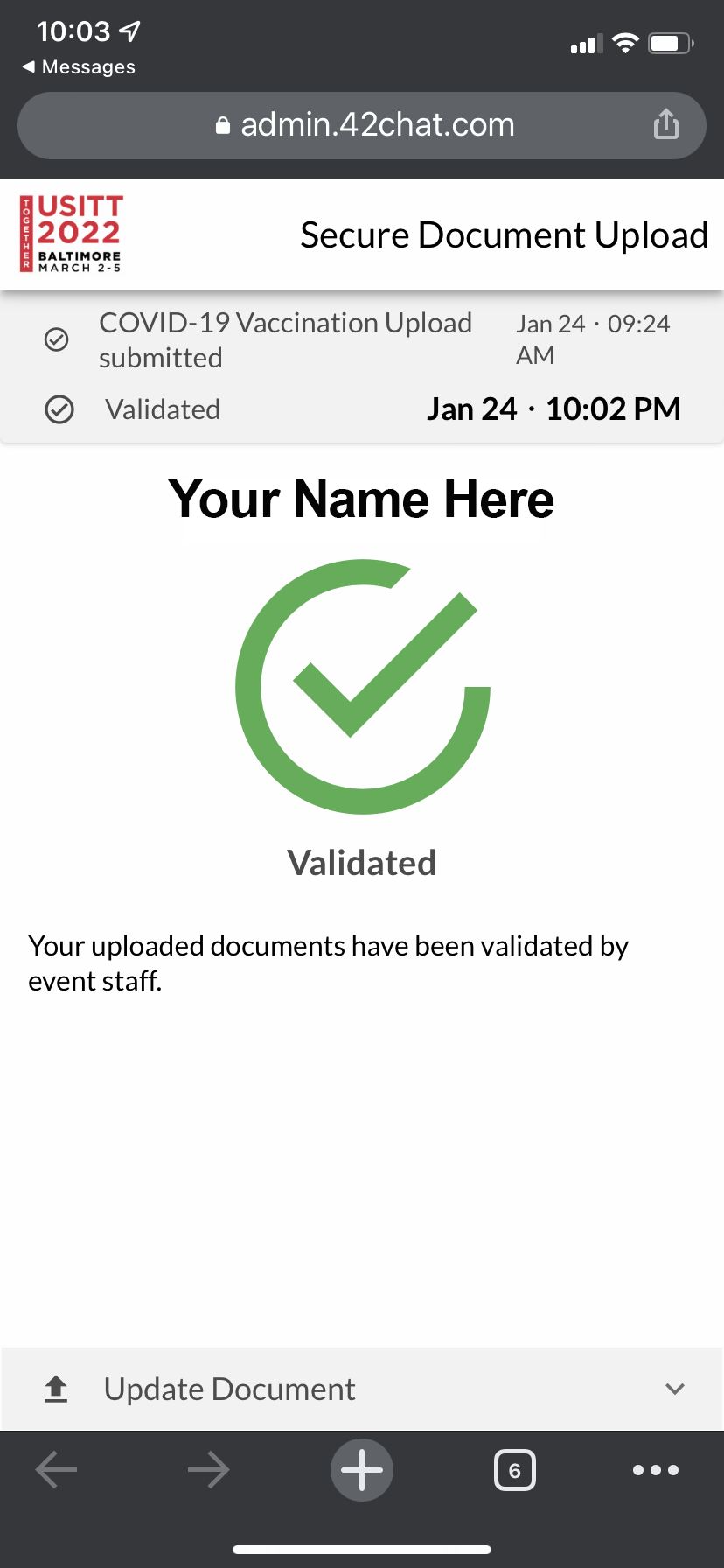 42Chat validation Check Screenshot