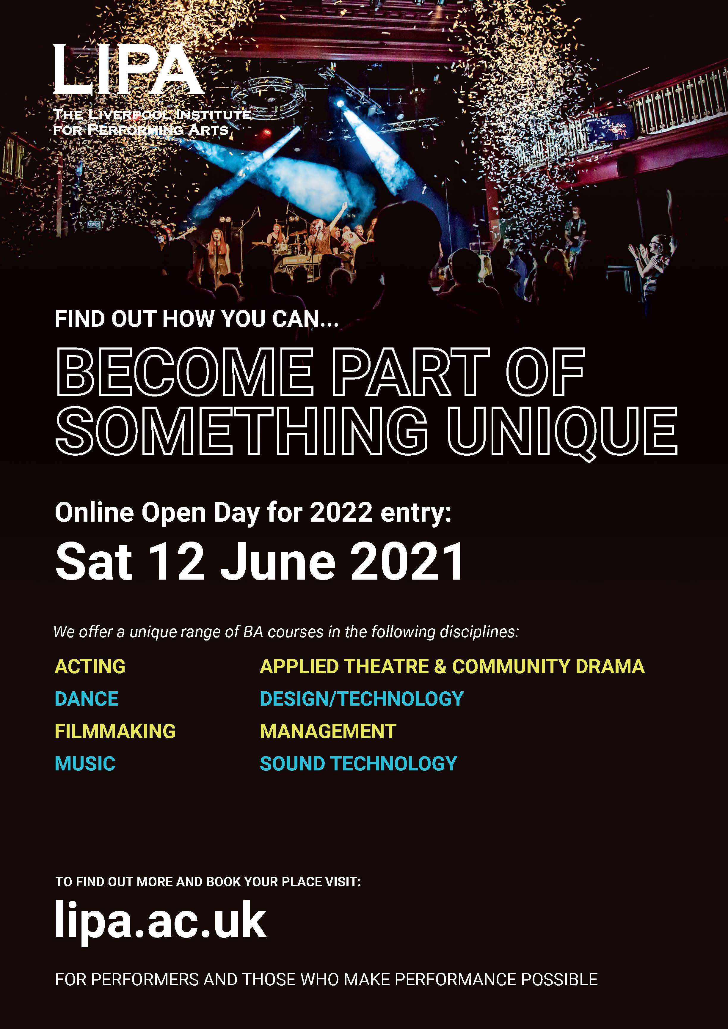 LIPA Open Day Poster