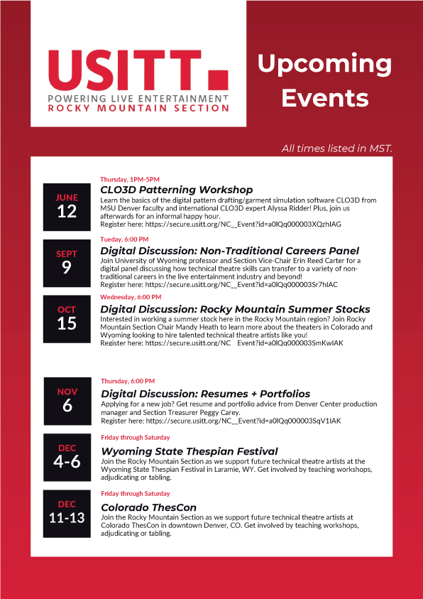 Rocky Mountain Regional Section events graphic.