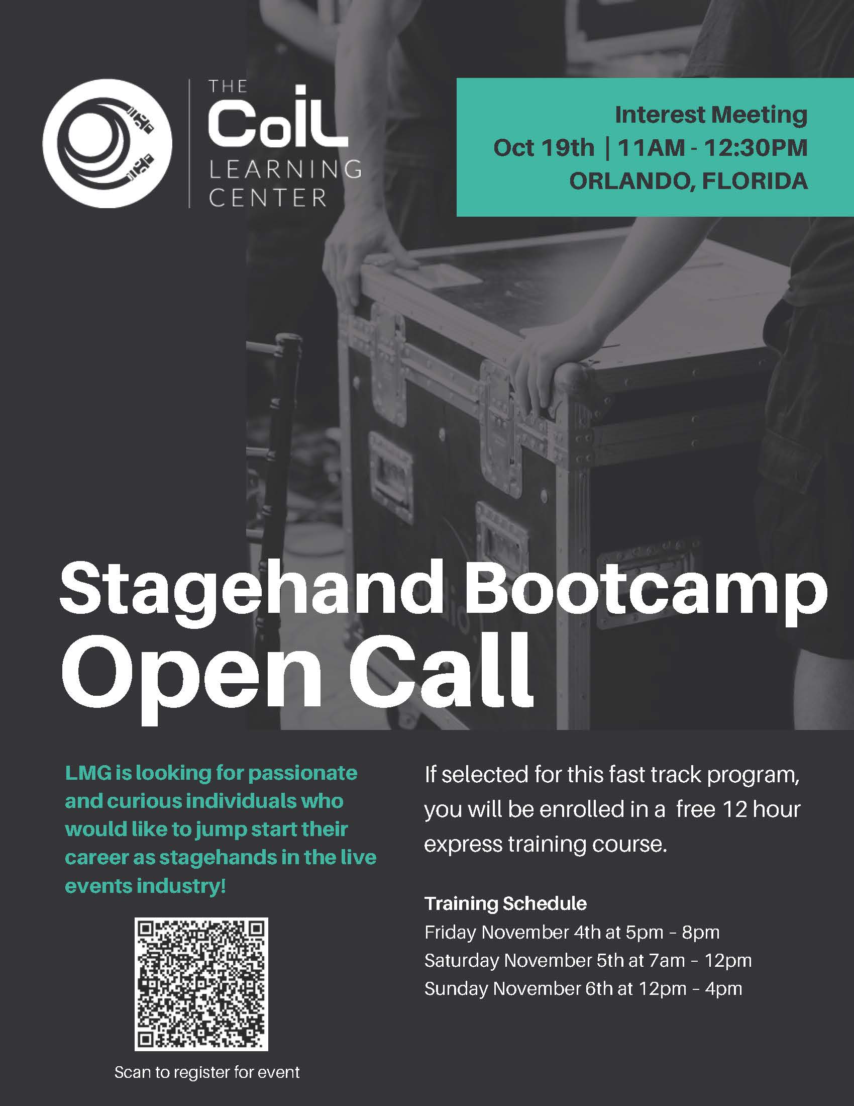 LMG Stagehand Bootcamp Flyer 2022
