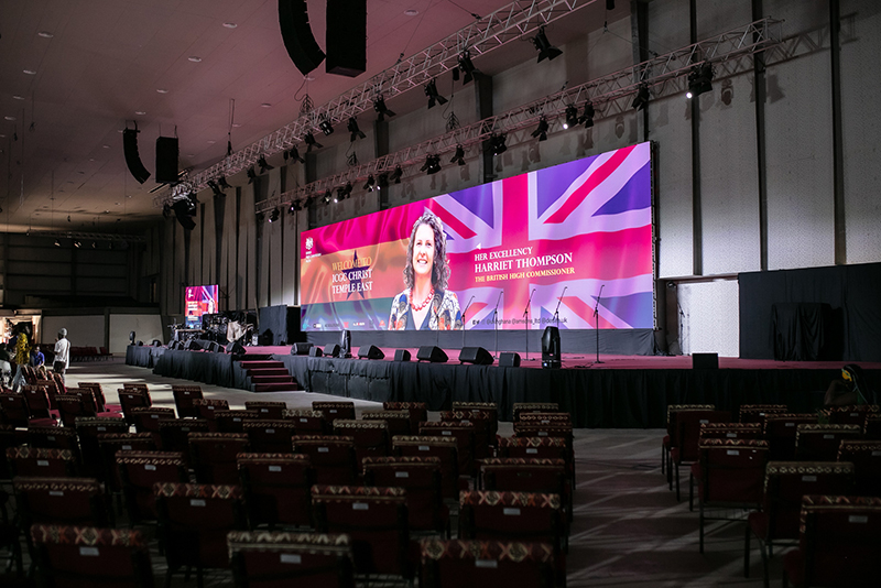 Harriet Thompson, British High Commissioner for Ghana, visited the 4,400-seat, three-story ICGC church in Accra, Ghana.